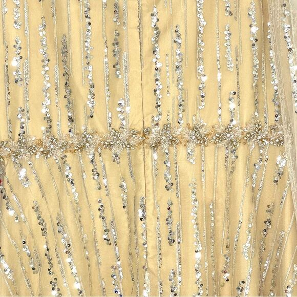 MAC DUGGAL 67859 Sequin Embellished Formal Evening Gown, Champagne, Size 14 - Picture 7 of 8